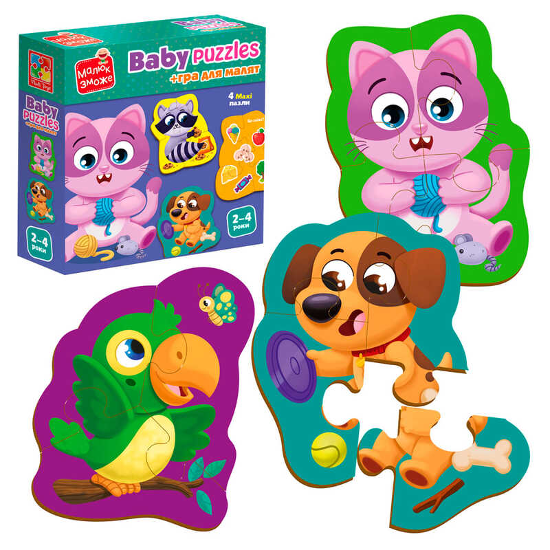 гр Бебі пазли MAXI "Хатні улюбленці" VT1722-25 укр (28) "Vladi Toys", в пакеті