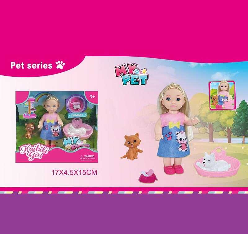 Лялька WG 616 (240/2) 12 см, улюбленці, аксесуари, в коробці