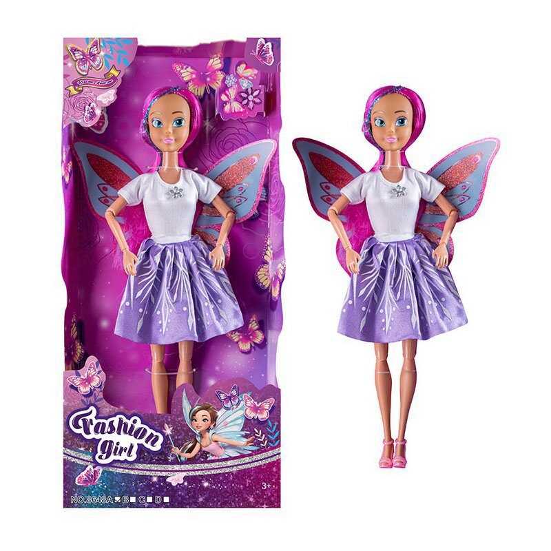 Лялька 8648 C (72) висота: 30 см, шарнірні з’єднання рук, голова і руки: гума, тіло і ноги: пластик, знімний одяг та взуття, крила, в коробці