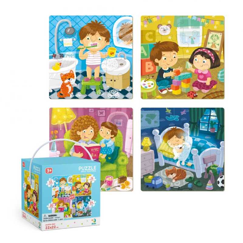гр Пазли 4 в 1 "Мій день" 300130 (12) "Dodo", 4в1, в коробці