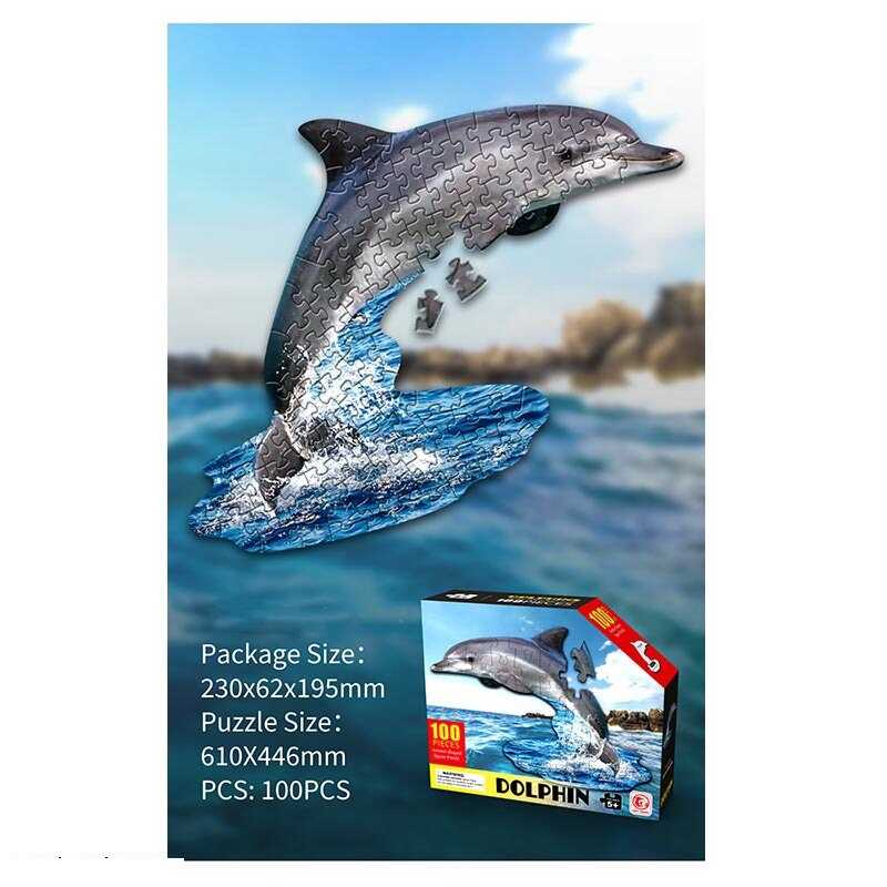 Пазли 88658 (72/3) "Дельфін", 100 елементів, в коробці