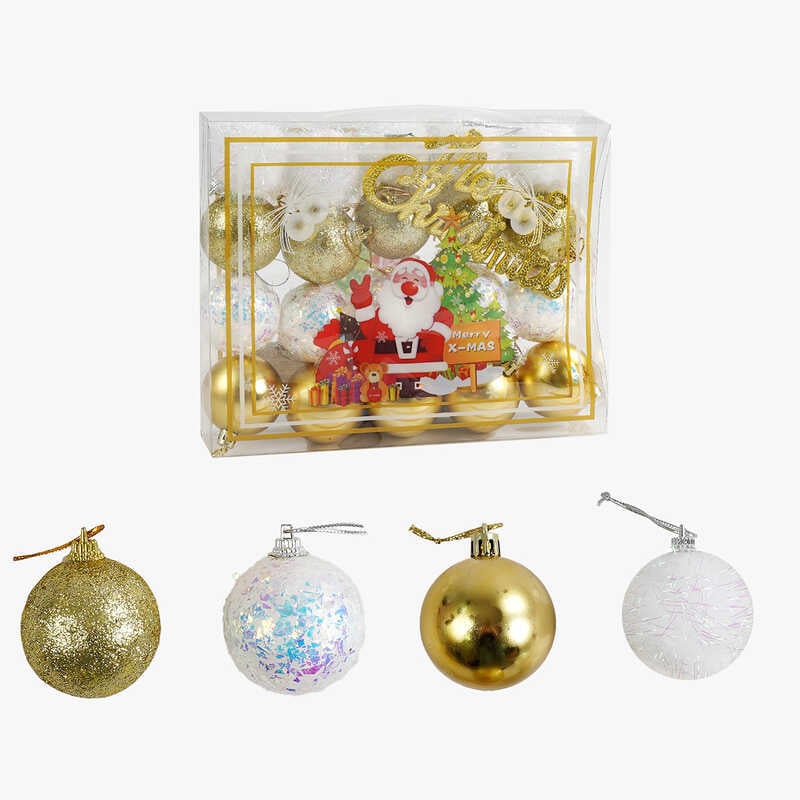 Новорічні прикраси C 67326 (72) 20 штук, кульки, D=5 см, у слюді