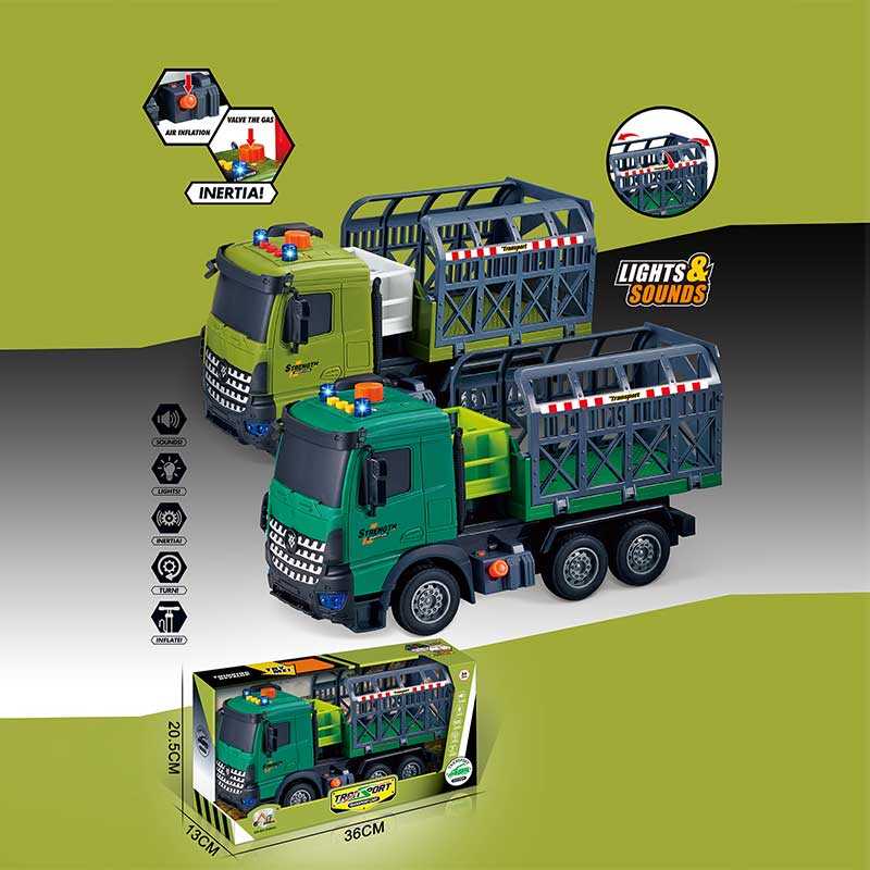 Машина музична 687-64 A (24/2) 2 кольори, "Вантажівка", підсвічування, звукові ефекти, механічне підіймання кузова, інерція, в коробці, ВИДАЄТЬСЯ МІКС ВИДІВ