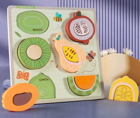 Пазли-вкладиші С 74319 (38) "Фрукти", дерев'яні, у плівці