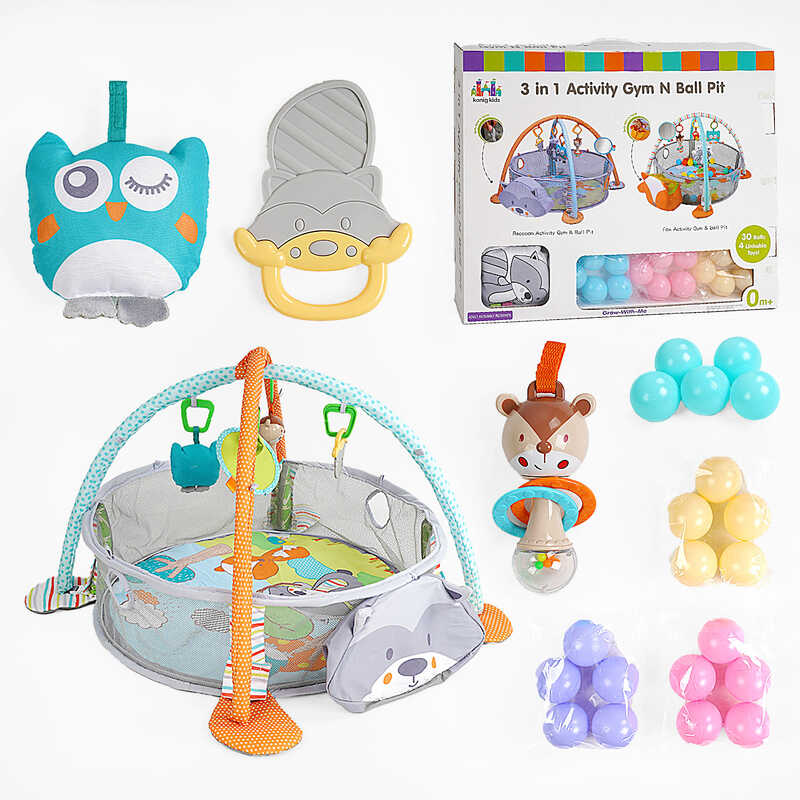 Килимок 63596 (6) манеж, брязкальця, 30 кульок, у коробці