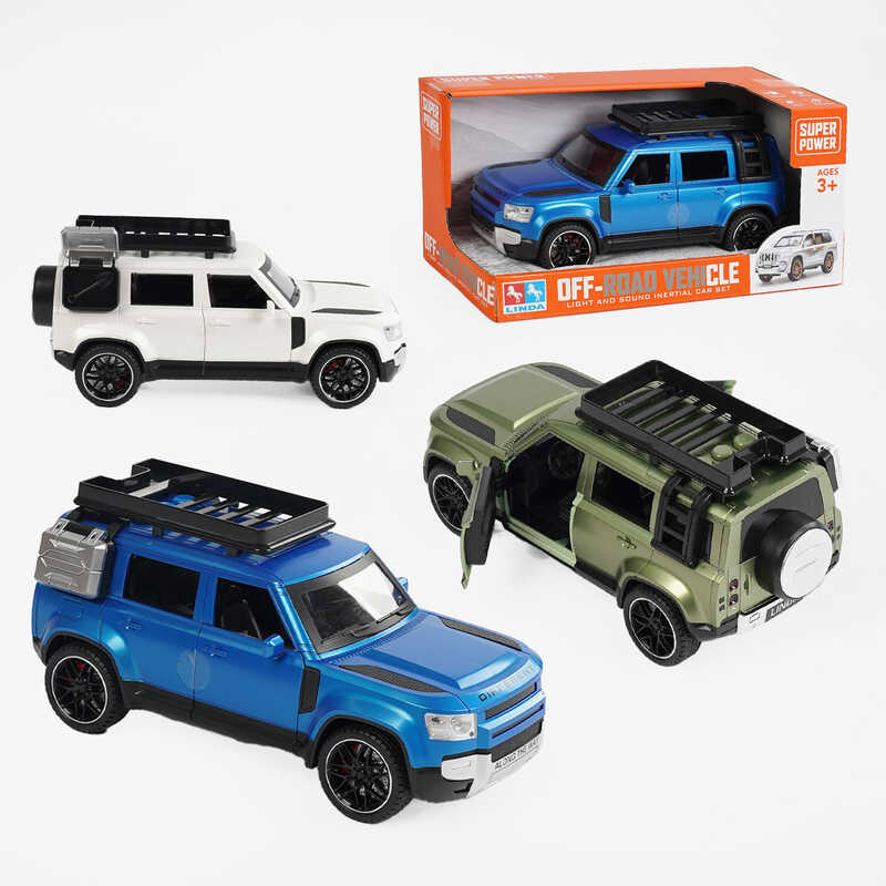 Джип 8057-1 (36/2) 3 кольори, інерційний механізм, підсвічування, звуки, гумові шини, в коробці, ВИДАЄТЬСЯ ТІЛЬКИ МІКС ВИДІВ