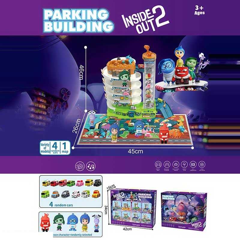 Трек 2023-31 (12) 5 рівнів, 4 машинка, 2 герої, підсвічування, мелодія, автоматичний підіймач, в коробці