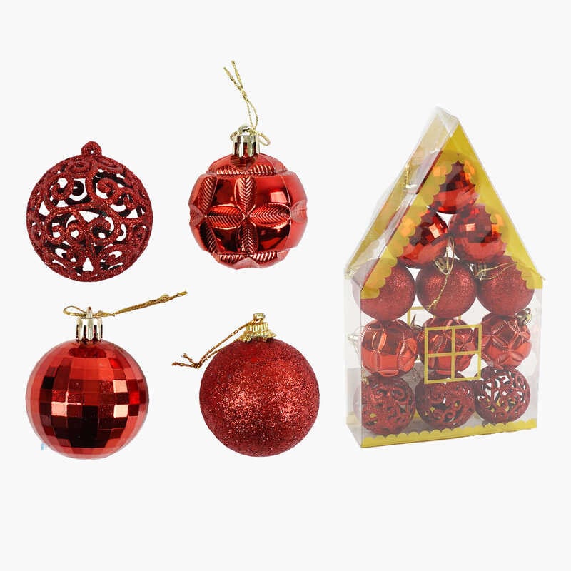 Новорічні прикраси C 67388 (108) 12 штук, кульки, D=5 см, у слюді