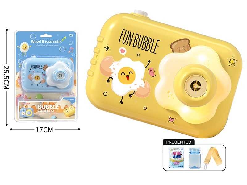 Установка з мильними бульбашками 2209 (60) 2 види, “Камера”, звук, підсвічування, мелодії, від батарейок, мильний концентрат, на листі