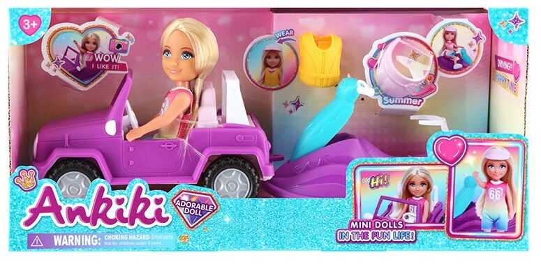 Лялька 606113 (24) висота: 13 см, джип, гідроцикл, аксесуари, в коробці