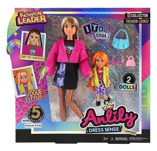 Набір ляльок 616806 (24) 2 ляльки, висота: 30 см, маленька лялька: 12 см, шарнірні з’єднання суглобів, знімний одяг та взуття, аксесуари, в коробці