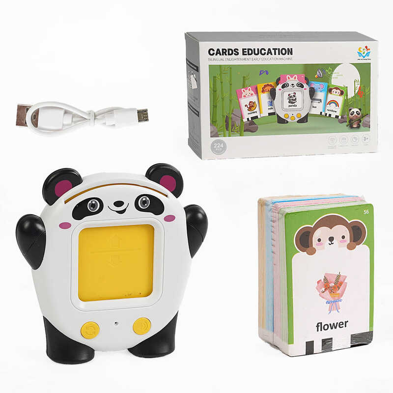 Картридер P 8-1 (72) “Панда”, озвучування англійською, 112 карток, дитяча пісня, регулювання гучності, в коробці