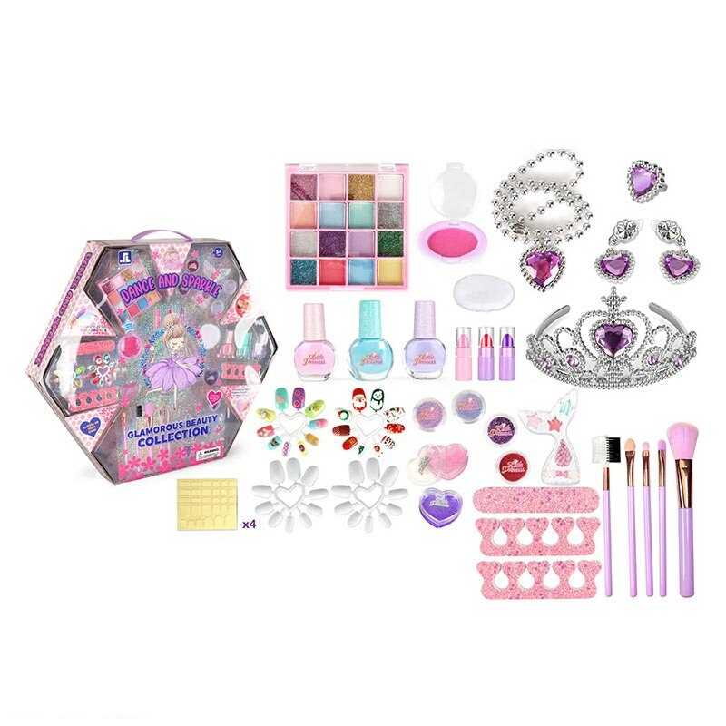 Набір косметики ZR 35 B (24/2) тіні, лаки, накладні нігті, пензлики, глітери, блискітки, румяна, аксесуари, в коробці