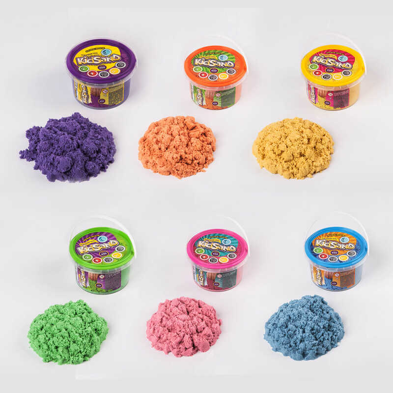 гр Кінетичний пісок "KidSand" банка 600г KS-01-05 (24) "Danko Toys" ВИДАЄТЬСЯ МІКС ВИДІВ