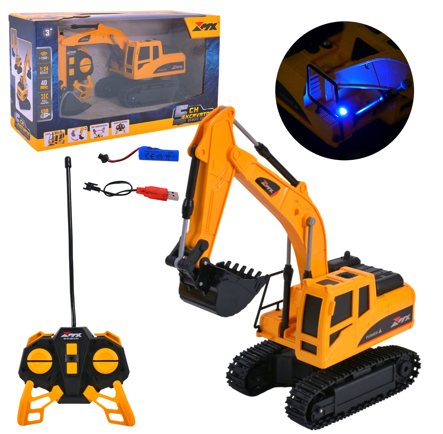 Екскаватор на радіоуправлінні Z6829A , акумулятор 3.7V, підсвічування, в коробці