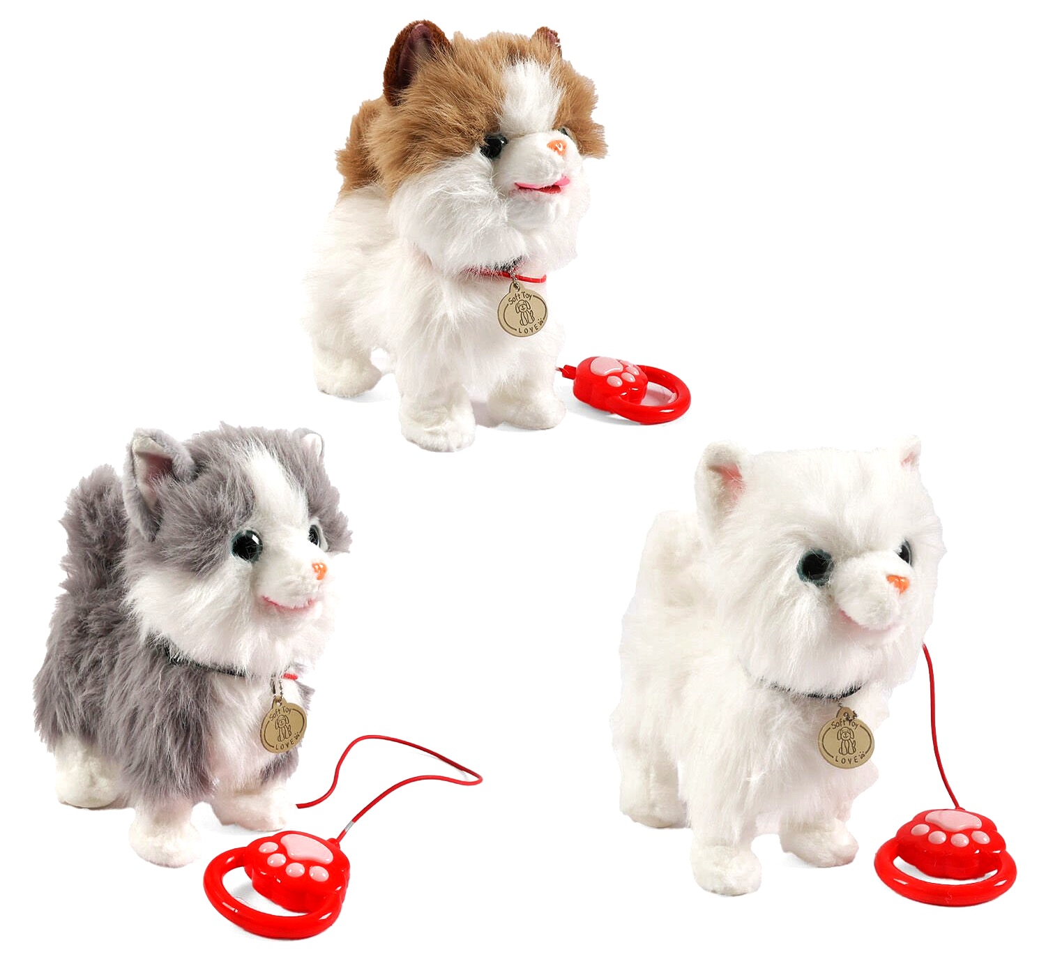 М`яка іграшка C 73703 "Кошеня", на повідці, звук, ходить, облизує, музика, запис та відтворення голосу, сенсорний датчик