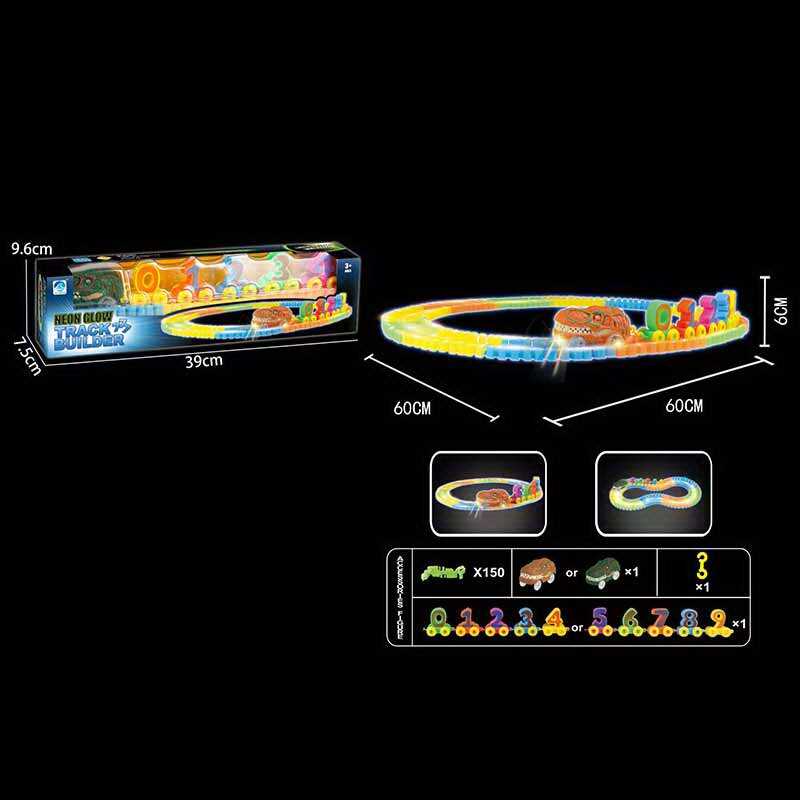 Трек 777-140 (60/2) підсвітка, автоматичний принцип роботи, машинка на батарейках, довжина 60 см, в коробці