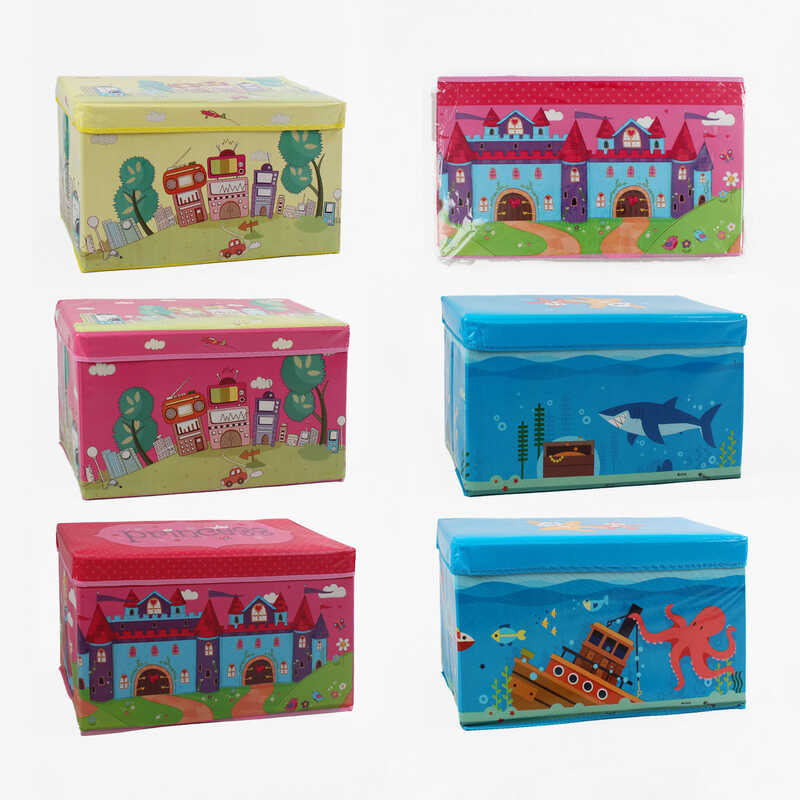 Короб-органайзер C 68853 (20) розкладний, розмір - 59.5х31х35.5 см, щільний картон, тканина відштовхує вологу, у пакеті, ВИДАЄТЬСЯ МІКС ВИДІВ