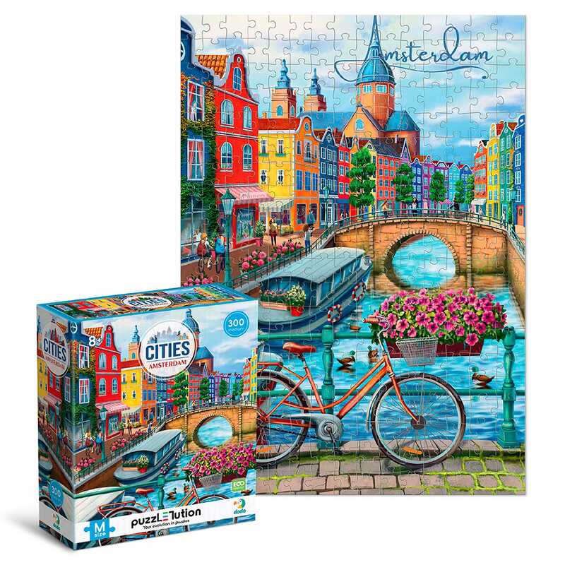 гр Пазл Medium-M "Міста. Амстердам" 300646 (12) "DoDo", 300 елементів, 28х39 см, в коробці