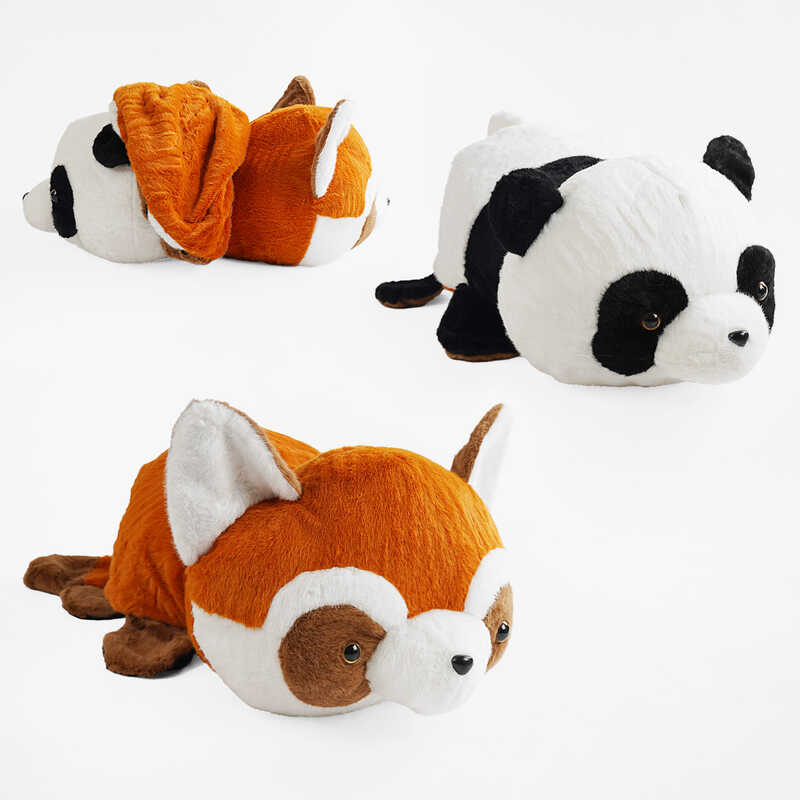 М`яка іграшка M 17658 (25)  2в1, "Панда", двостороння, довжина 60 см, у пакеті