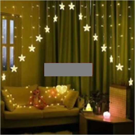 Гірлянда з пультом C 61482-70 Y (36) "Зірки", 5.7 метрів, жовте світло, від USB, 8 режимів, пульт дистанційного керування, у коробці