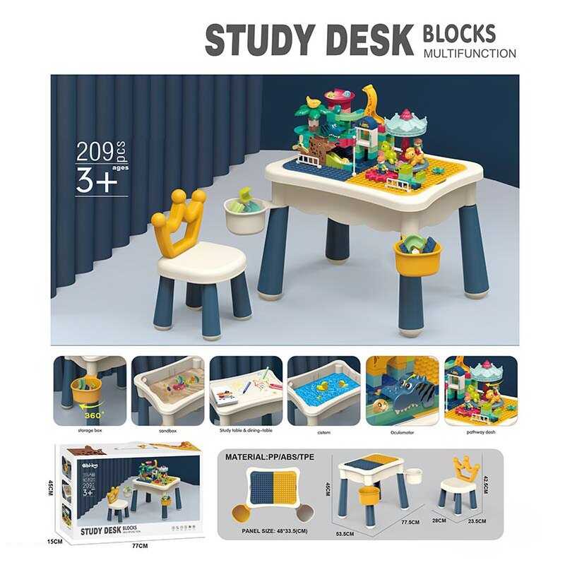 Столик з конструктором 8020 (4) 209 елементів, стіл 77х53х45 см, стілець, дошка для малювання, в коробці