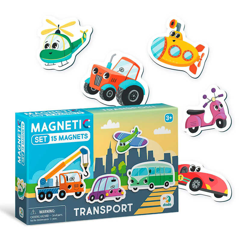 гр Набір магнітів Транспорт 200260 (24) "DoDo", 15 магнітів, в коробці