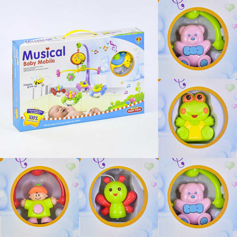 Карусель 6518 ABCDE (24/2) музична, регулятор гучності, 5 видів, на батарейці, в коробці