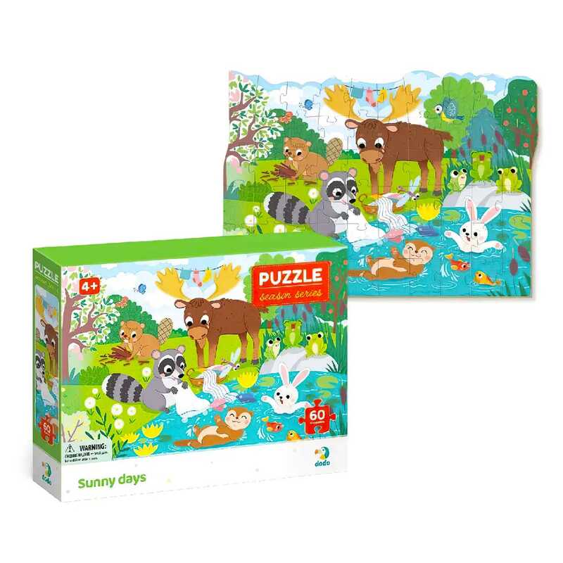 гр Пазл 60 ел. "Сонячні дні" 300412 (36) "Dodo", розмір елемента 4.5х3.5см, розмір зібраної картинки 23х32см, в коробці