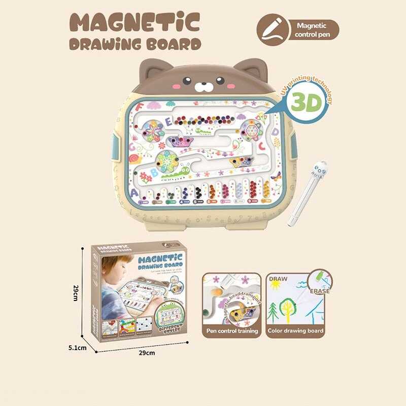 Магнітна гра 666-8 B (72) “Песик”, магнітний стилус, сортер, кульки, перешкоди для кульок, в коробці