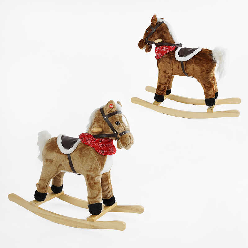 Качалка-гойдалка музична B 38759 (8) 2 кольори, “Кінь”, 72х28х68 см, звуки, рухається хвіст, відкривається рот, в пакеті