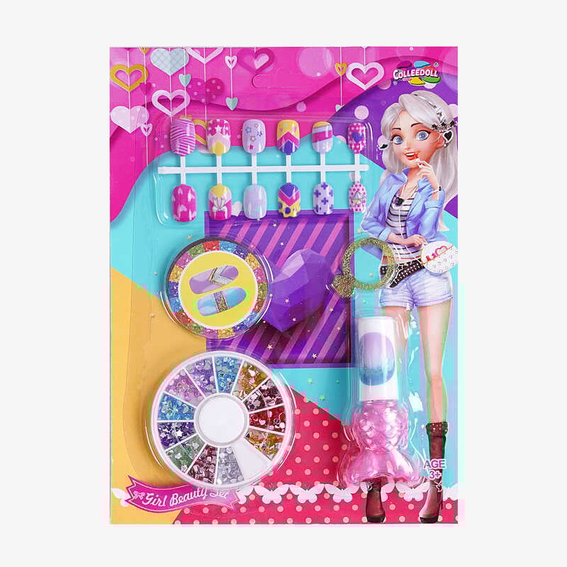 Набір для манікюру 9222 C (432/2) тіпси, стрічка, лак, стрази, каблучка, на листі