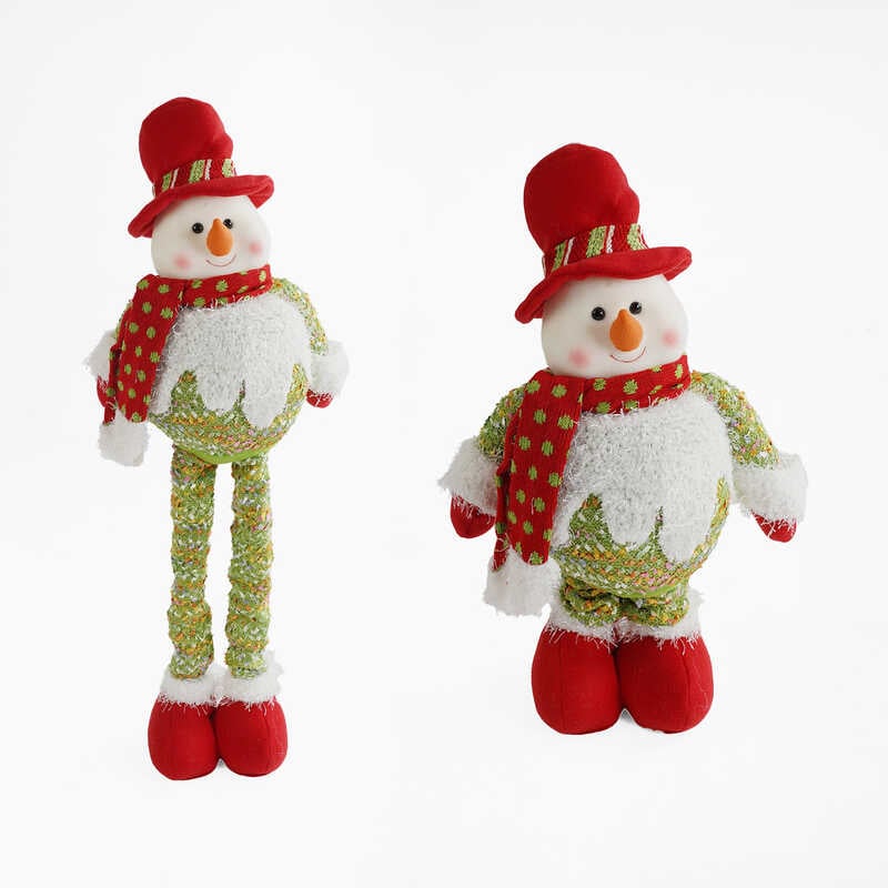 Новорічна декоративна іграшка C 67838 (24) “Сніговик”, на телескопічних ногах, мін. висота - 49 см, макс. висота - 79 см, у пакеті