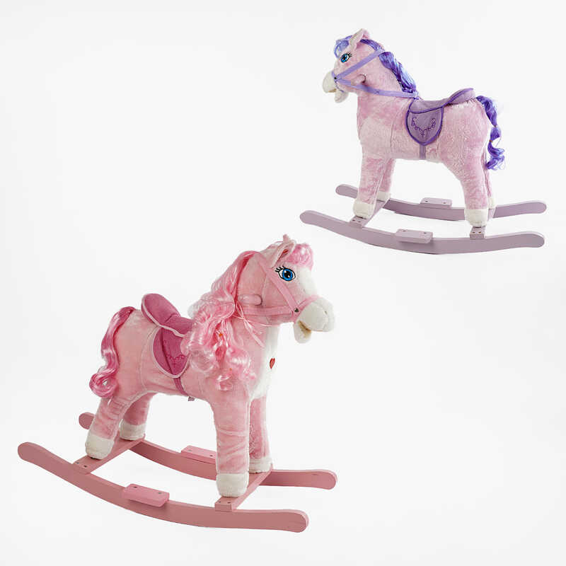 Качалка-гойдалка музична B 38762 (8) 2 кольори, “Поні”, 73х28х66 см, підсвічування, пісня англ. мовою, рухається хвіст, відкривається рот, в пакеті