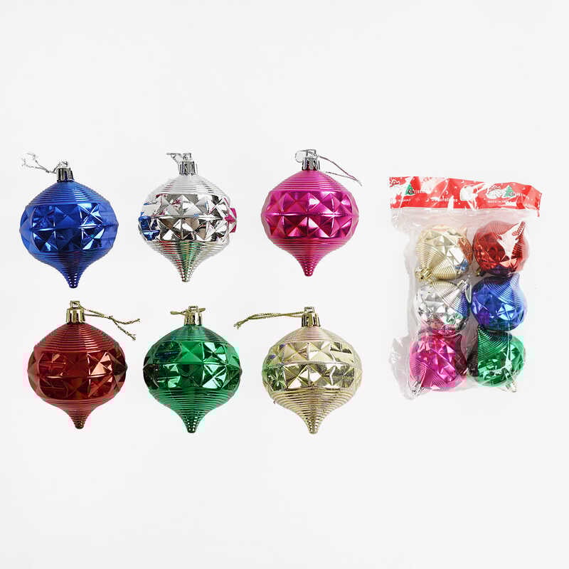 Новорічні прикраси C 67974 (120) 6 штук, бурульки, висота 8 см, у пакеті