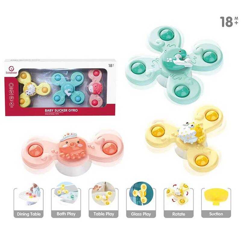 Брязкальце-спінер YL 1011 B (60) “Морські мешканці”, 3 штуки, присоски, в коробці