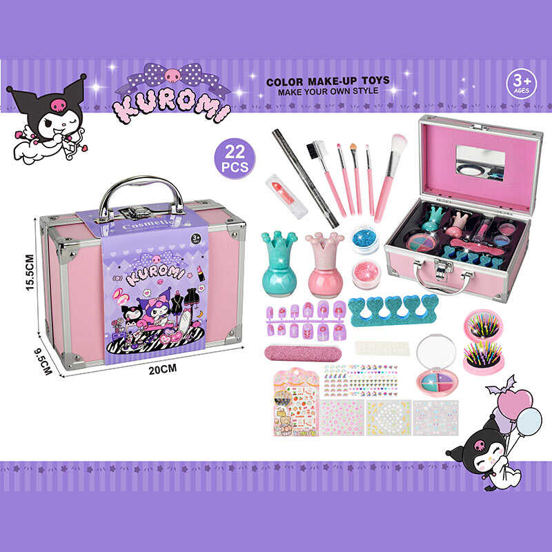 Набір косметики 768-75 C (60/2) тіні, блискітки, помада, аксесуари для манікюру, пензлики для макіяжу, у валізі