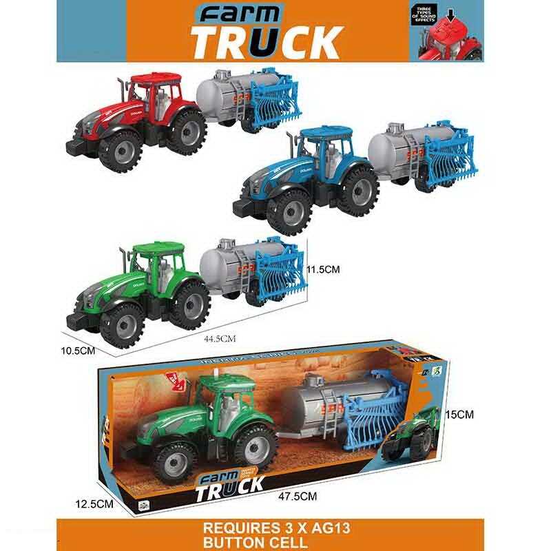 Трактор 0488-313 C (36/2) 3 види, звуки, інерційний механізм, навісне обладнання, в коробці ВИДАЄТЬСЯ МІКС ВИДІВ