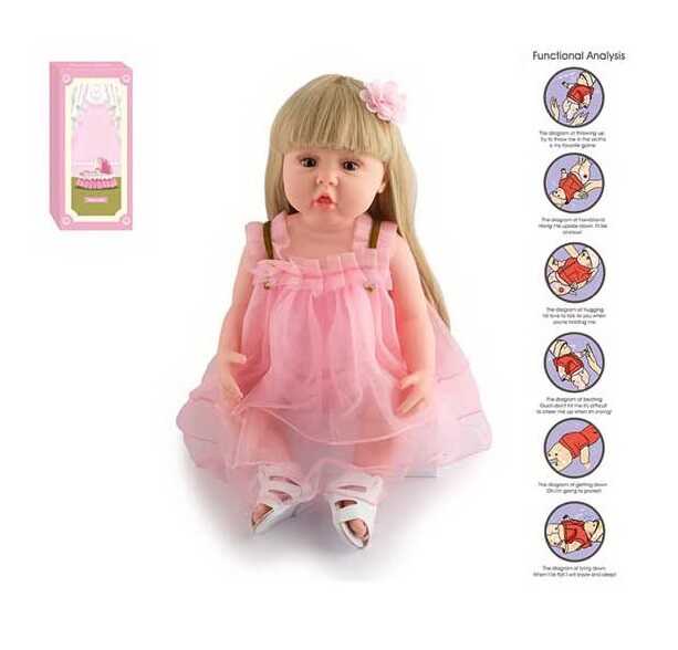 Лялька AFD 8866-10 S (12) висота: 52 см, функціональна, гумова, звуки, прошите волосся, аксесуари, в коробці