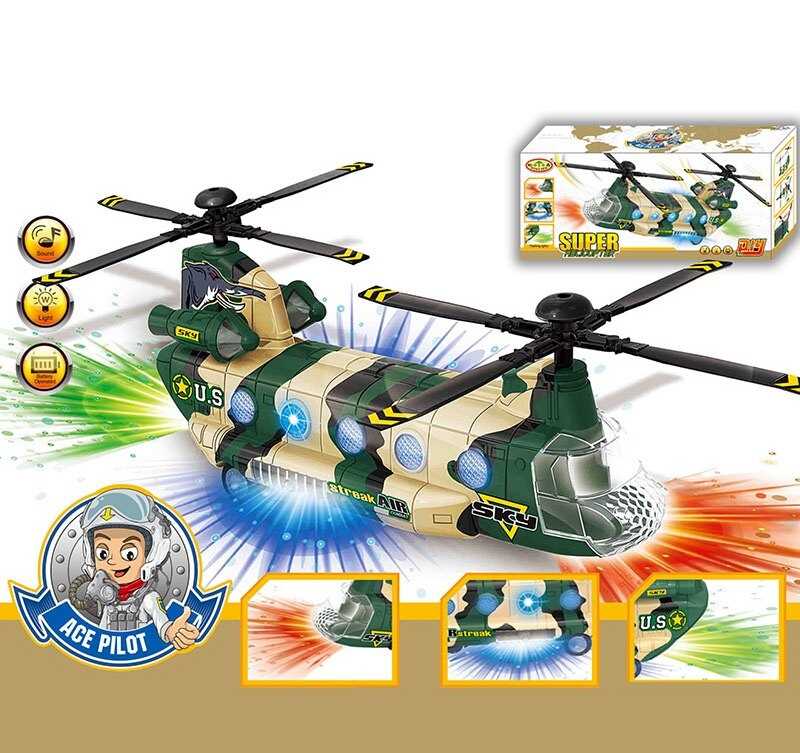 Гелікоптер 286-46 (72/2) звук, підсвічування, колесо вільного ходу, автоматичне обертання лопастей, в коробці