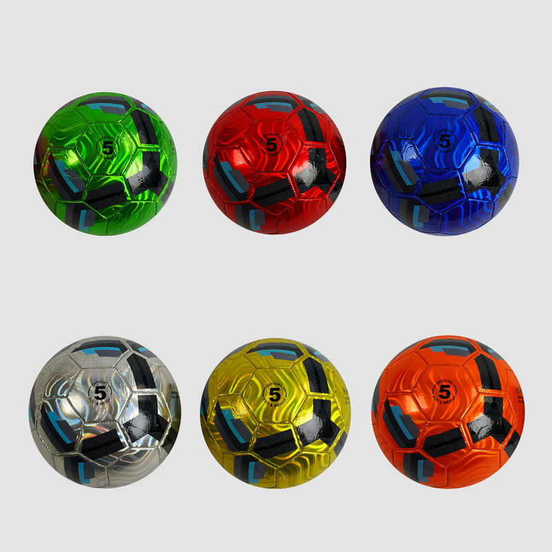 М`яч футбольний С 54968 (80) 6 видів, матеріал PU, вага 320-330 грамів, розмір №5, ВИДАЄТЬСЯ ТІЛЬКИ МІКС ВИДІВ