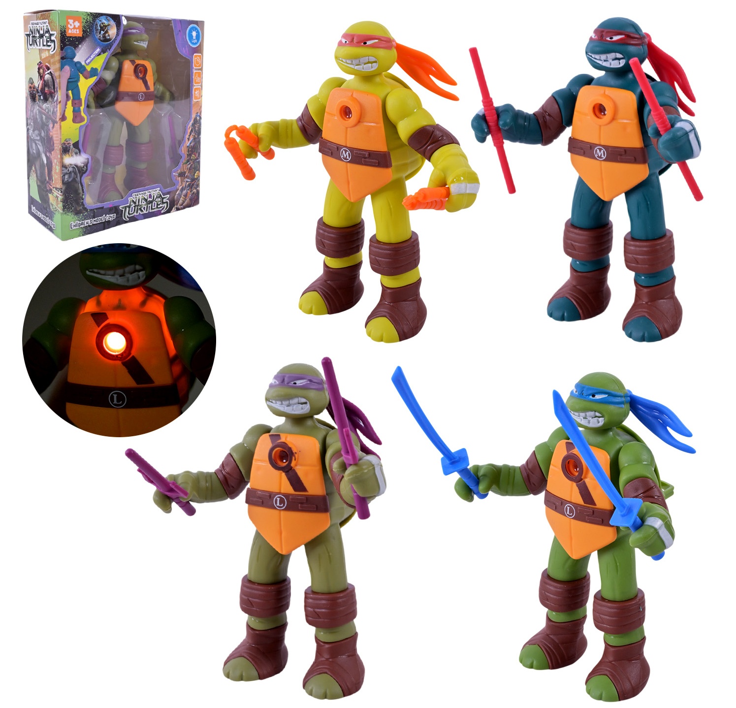 Герой «Ніндзя» 0810В-1 , зброя , світло , 4 види , коробка