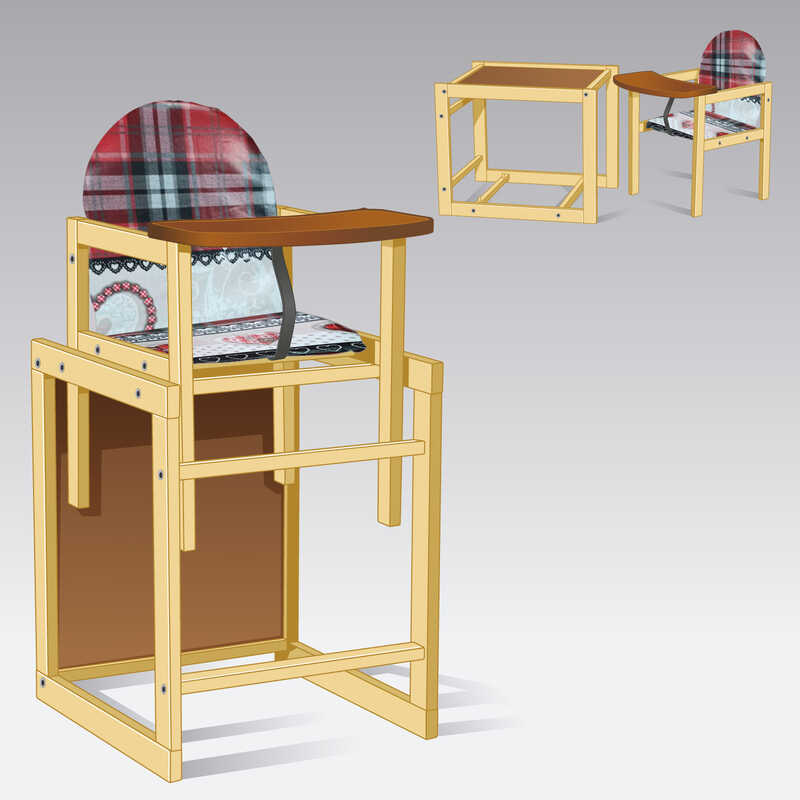 гр Стільчик малий №1125 "Серце на червоному" (1) ТМ "Мася"