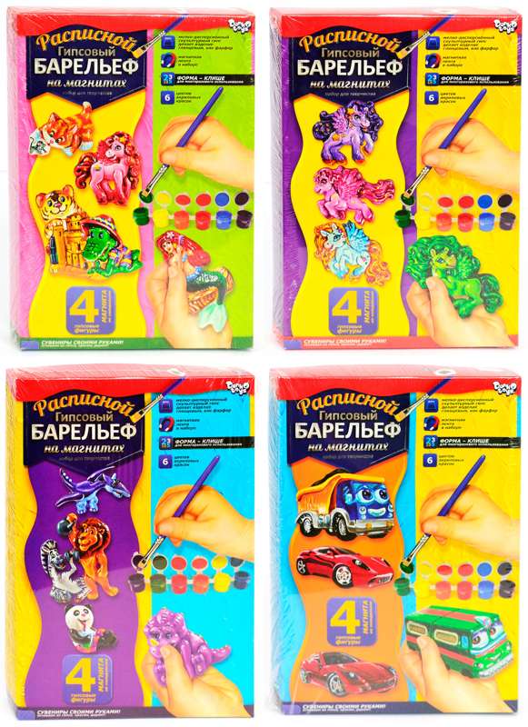 гр Барельєф мал РГБ-02-01,02,03, (12) "Danko Toys", 6 видів, у коробці