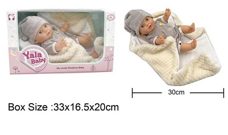 Пупс YL 2430 C-A (24) гумовий, висота 30 см, пелюшка, знімний одяг, в коробці