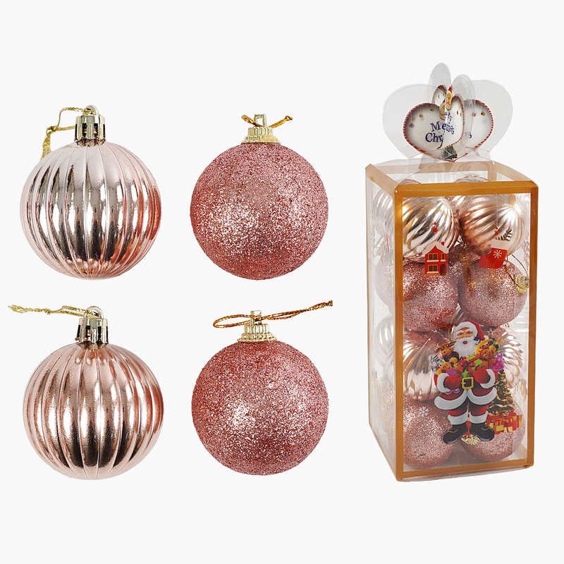 Новорічні прикраси C 67357 (72) 16 штук, кульки, D=5 см, у слюді