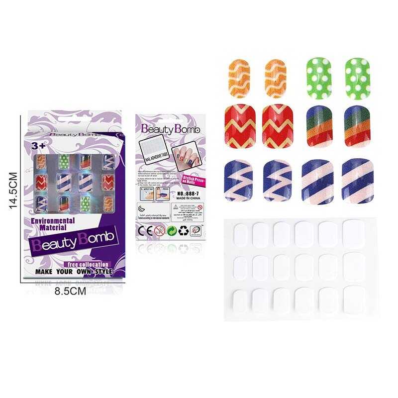 Набір для манікюру 888-7 (1440/3) двостороння липка стрічка, накладні нігті, в коробці