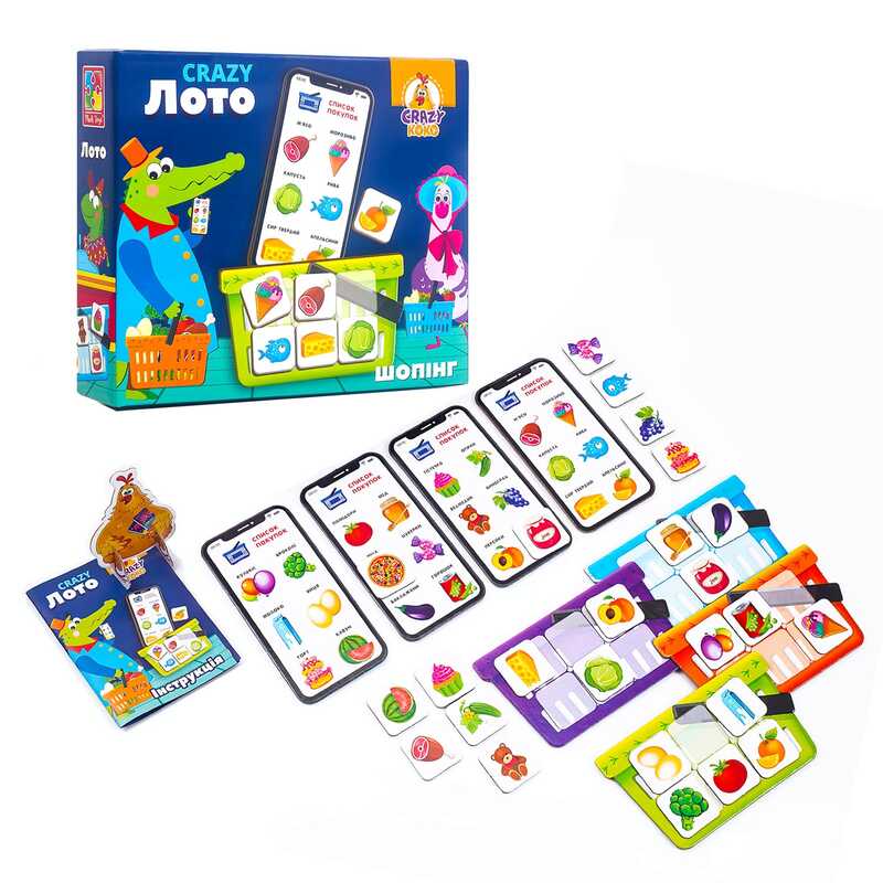 гр Гра настільна "Crazy Лото" Шопінг - / укр / VT 8055-09 (12) "Vladi Toys"