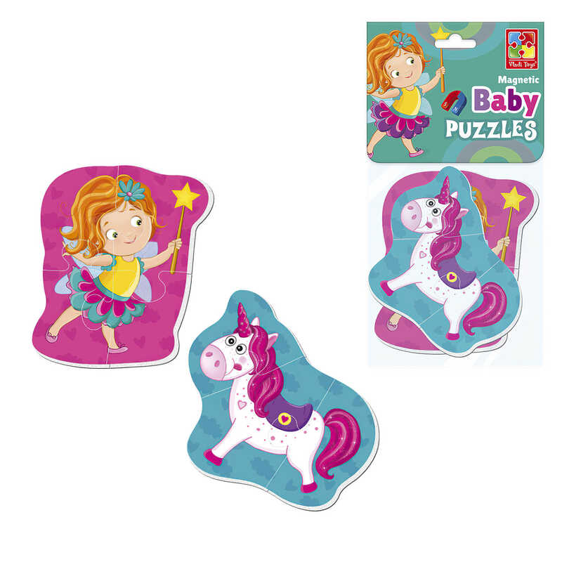 гр Магнітні бебі пазли "Малюк зможе. Фея та єдиноріг"  VT3208-30 (50)  "Vladi Toys"