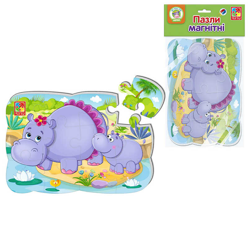 гр Пазли на магніті А5 "Бегемотики" - VT3205-76 (50) "Vladi Toys"